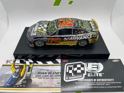 Ryan Blaney 2024 Advance Auto Parts Iowa Race Win 1:24 Elite   Color Chrome Nascar Diecast