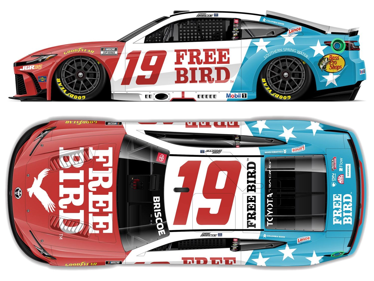 PRE-ORDER - Chase Briscoe Autographed 2026 Free Bird Patriotic 1:24 Nascar Diecast