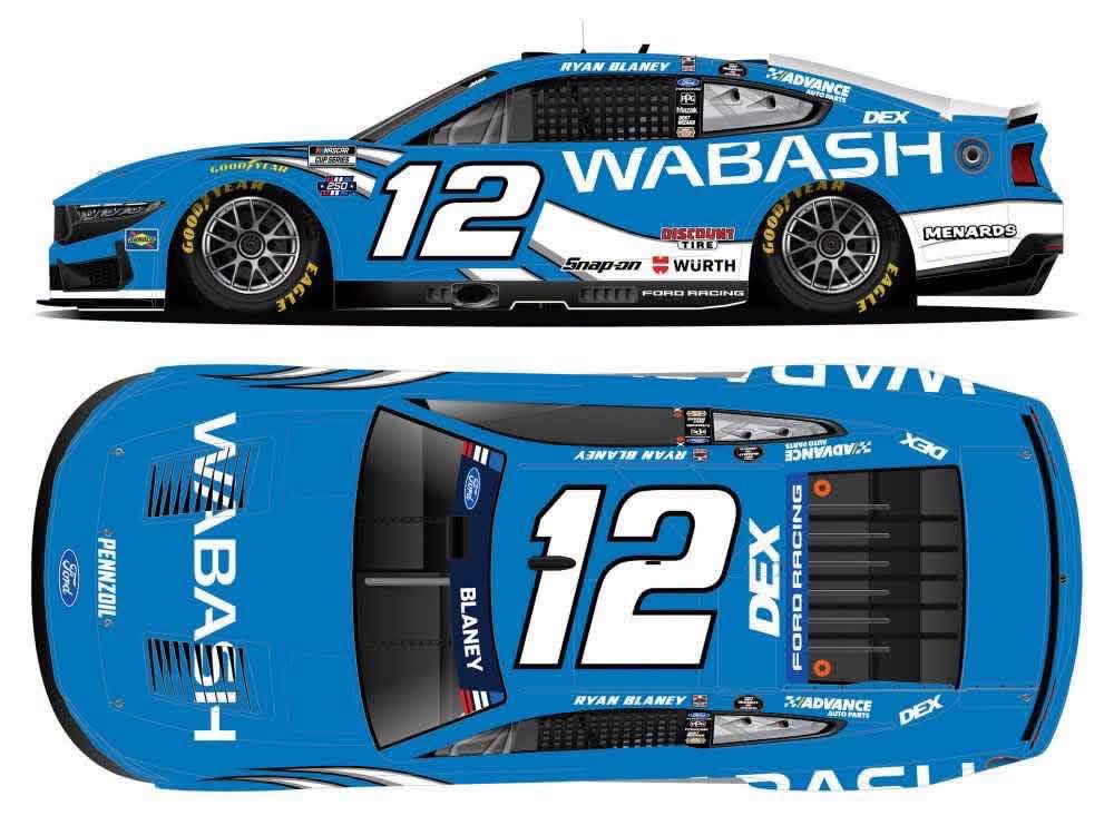 PRE-ORDER - Ryan Blaney Autographed 2026 Wabash 1:24 Nascar Diecast