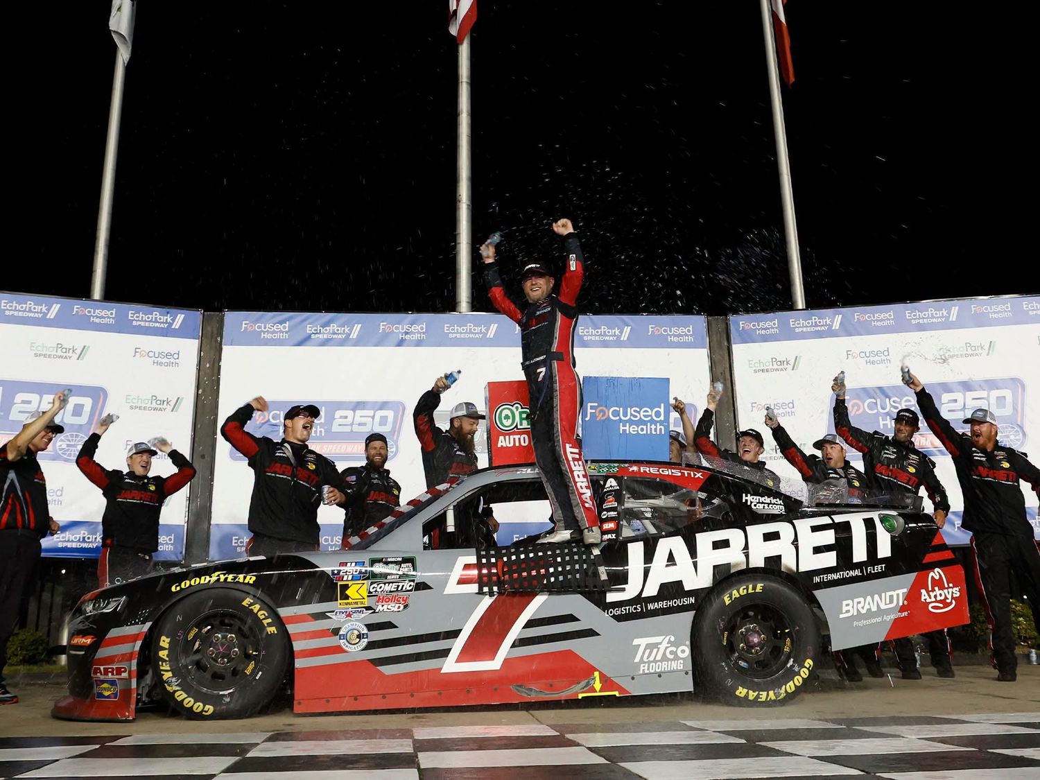 PRE-ORDER - Justin Allgaier Autographed 2026 Jarrett Atlanta 7/11/26 Race Win 1:24 Nascar Diecast - FOIL NUMBER CAR - O'Reilly Auto Parts Series