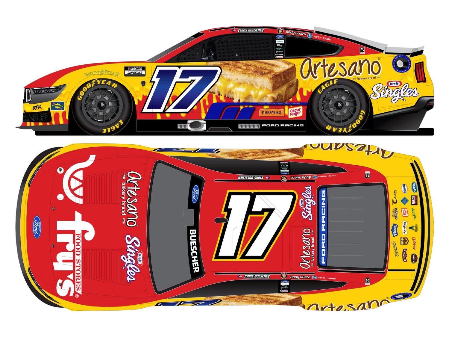 PRE-ORDER - Chris Buescher 2026 Fry's/Artesano 1:24 Nascar Diecast - FOIL NUMBER DIECAST