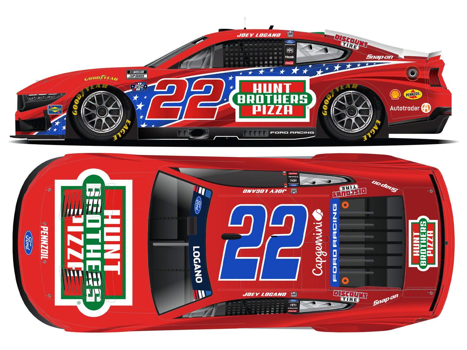 PRE-ORDER - Joey Logano 2026 Hunt Brothers Pizza Red 1:24 Nascar Diecast