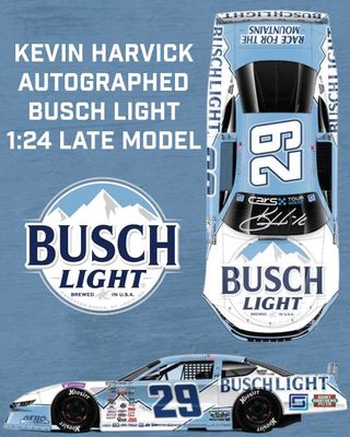 PRE-ORDER - Kevin Harvick Autographed 2026 Busch Light 1:24 Cars Tour Late Model Diecast