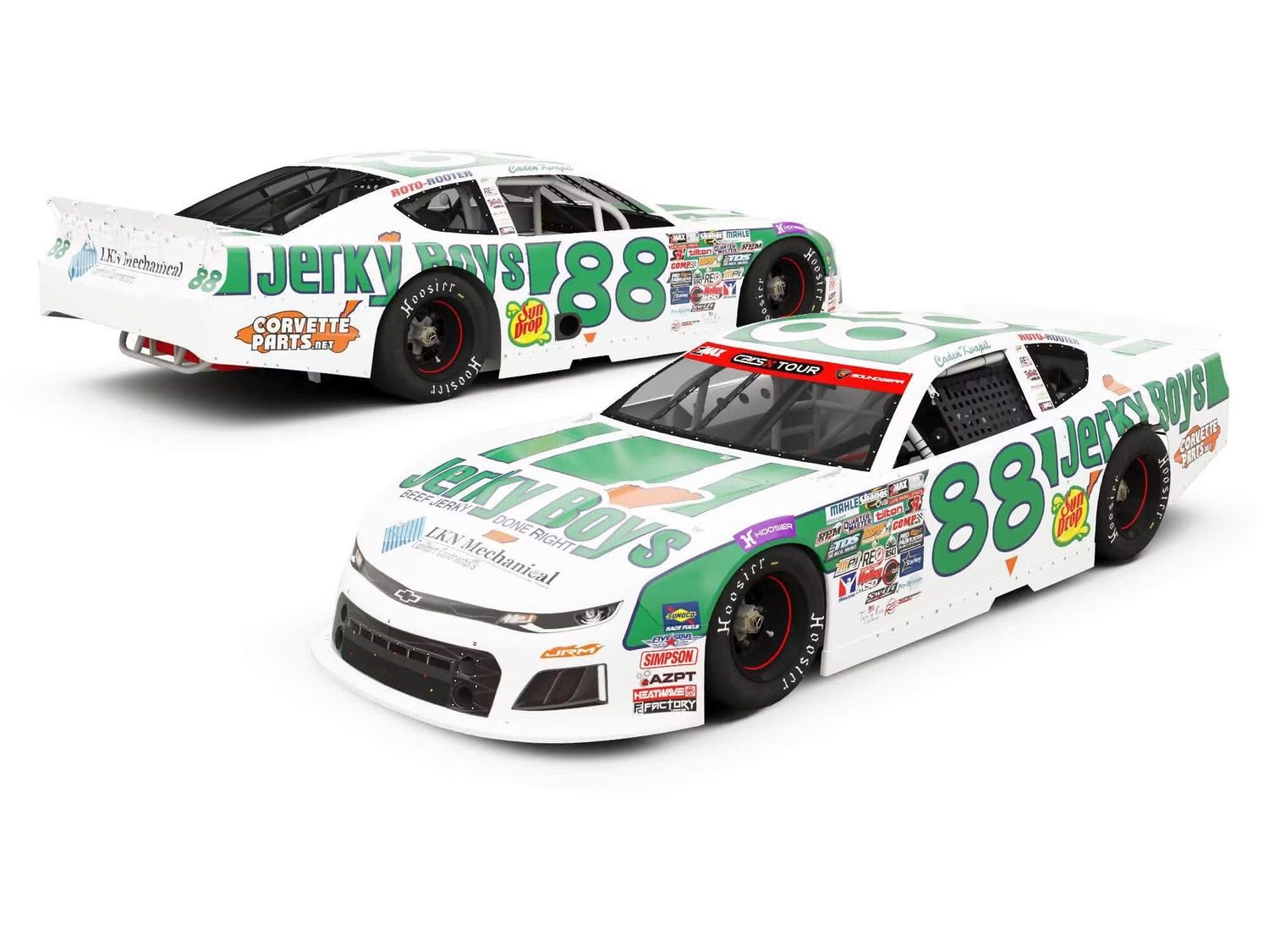 PRE-ORDER - Caden Kvapil Autographed 2026 Jerky Boys Throwback 1:24 Late Model Diecast