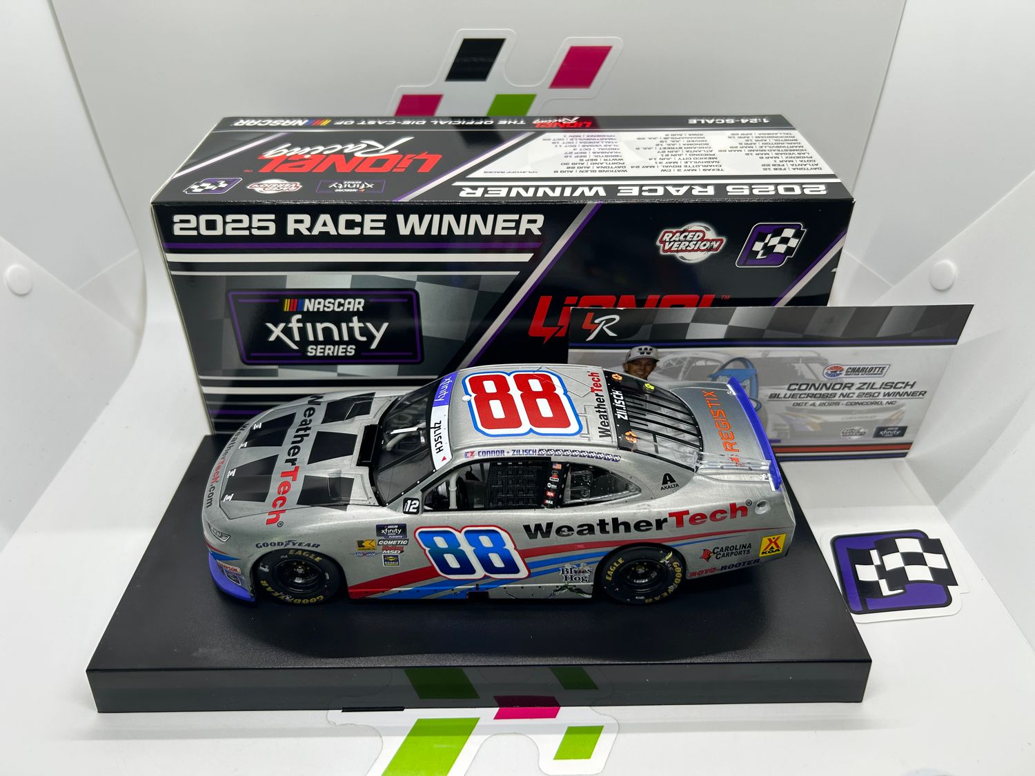 Connor Zilisch 2025 WeatherTech Charlotte Roval 10/4/25 Race Win 1:24 RAW Finish Nascar Diecast
