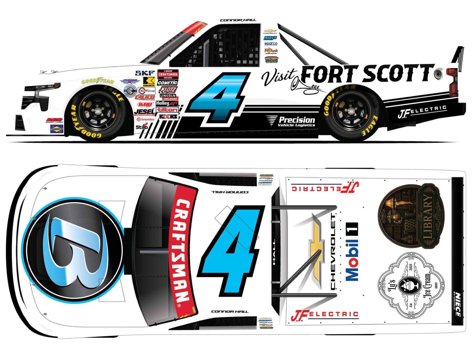 PRE-ORDER - Connor Hall 2026 Circle B Diecast/Niece Products of Kansas 1:24 Nascar Diecast - FOIL NUMBER - Truck Series