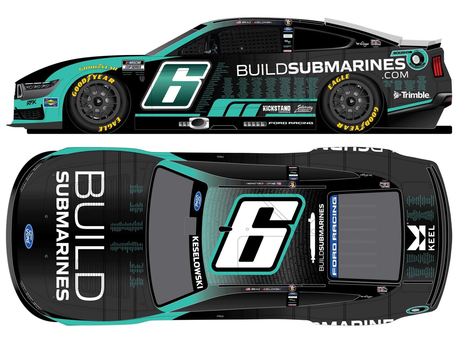 PRE-ORDER - Brad Keselowski Autographed 2026 BuildSubmarines Salute to Veterans 1:24 Nascar Diecast