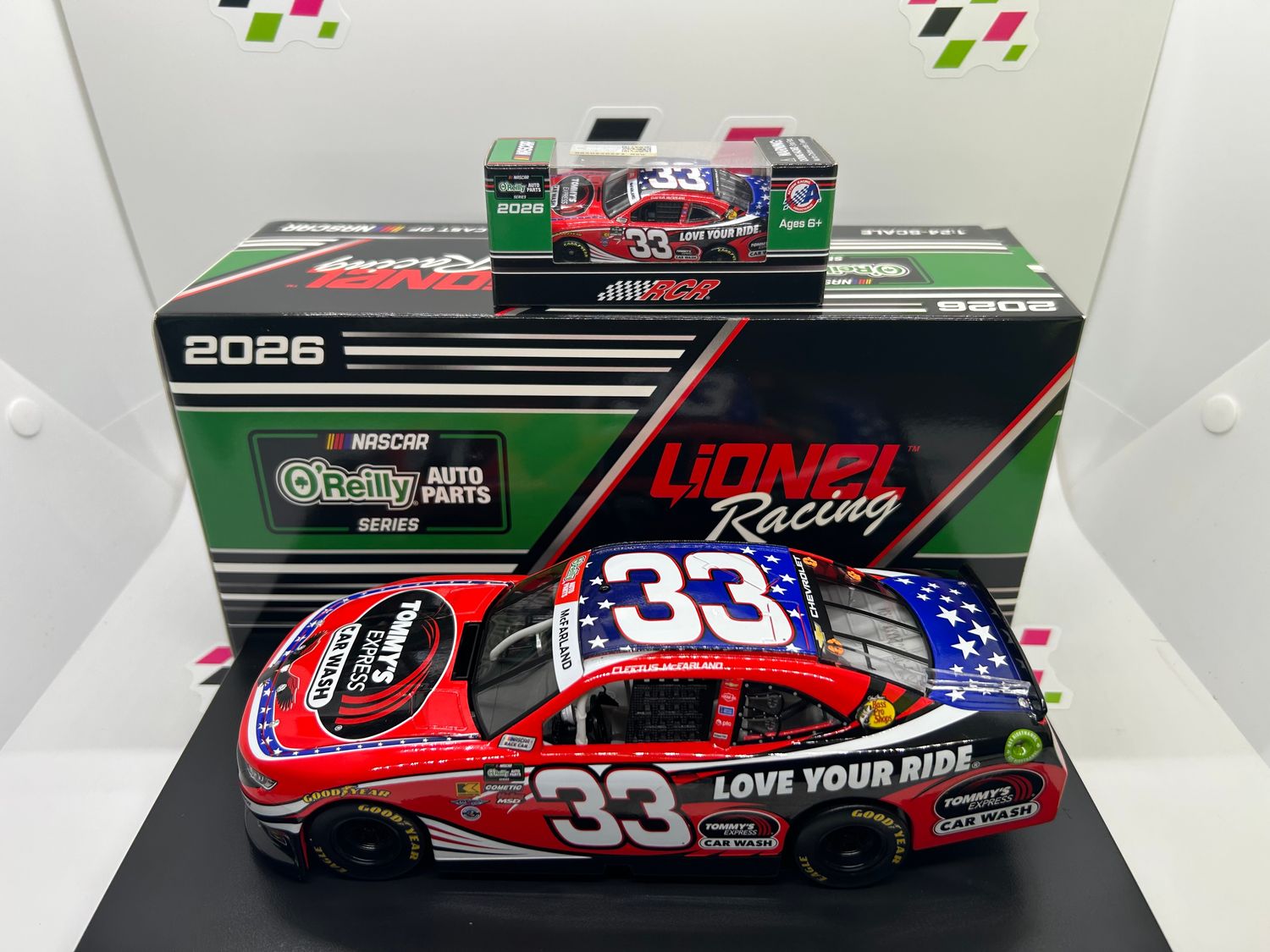 Cleetus McFarland 2026 Tommy's Express Car Wash 1:24 &amp; 1:64 Combo O'Reilly Auto Parts Series