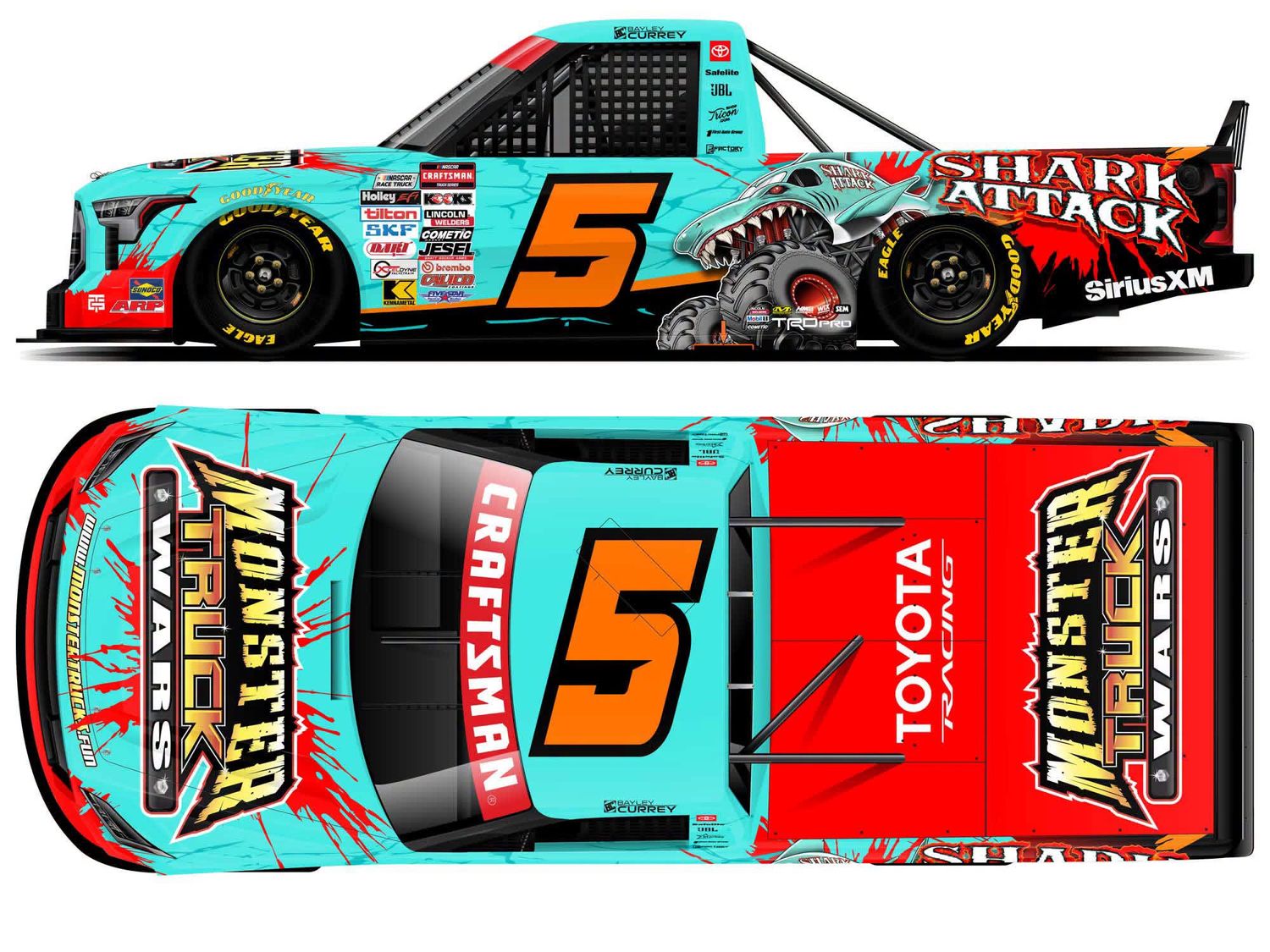 PRE-ORDER - Bayley Currey 2026 Monster Truck Wars 1:24 Nascar Diecast - Truck Series