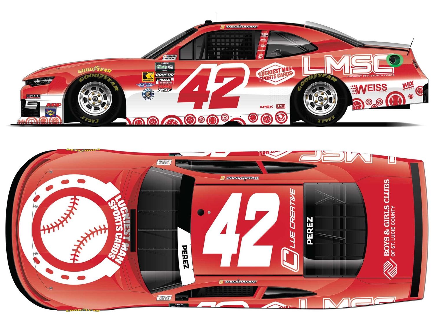 PRE-ORDER - Brad Perez 2026 Luckiest Man Sports Cards 1:24 Nascar Diecast - O'Reilly Auto Parts Series