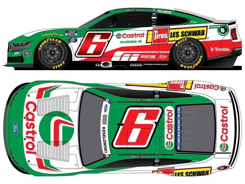 PRE-ORDER - Brad Keselowski Autographed 2026 Castrol / Les Schwab Tire Centers 1:24 Nascar Diecast