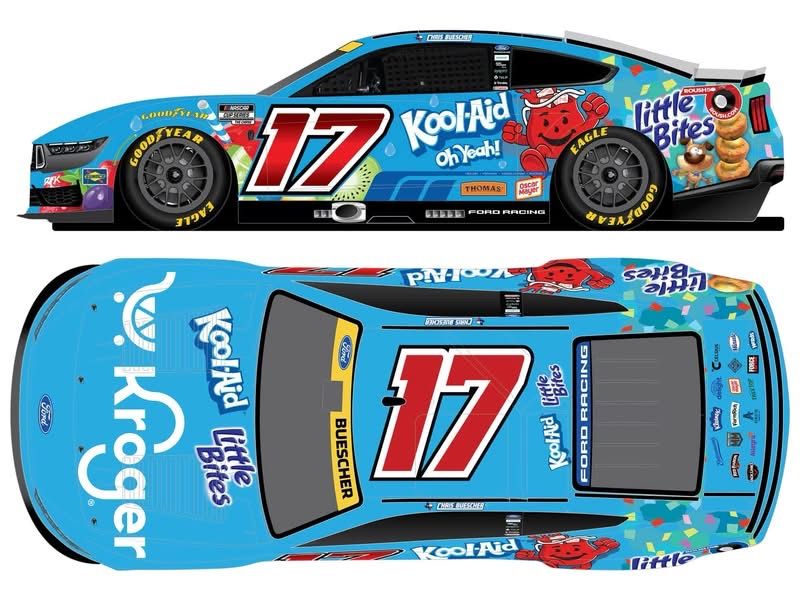 PRE-ORDER - Chris Buescher Autographed 2026 Kroger/Kool-Aid/Little Bites 1:24 Nascar Diecast - FOIL NUMBER DIECAST