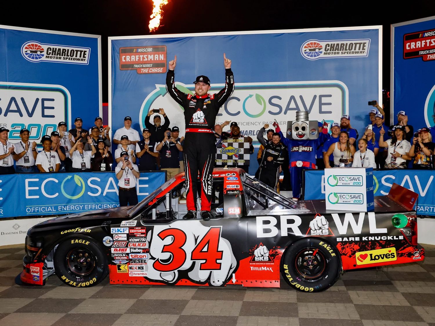PRE-ORDER - Layne Riggs 2026 Bare Knuckle Boxing Charlotte 10/9/26 Race Win 1:24 Nascar Diecast - Truck Series