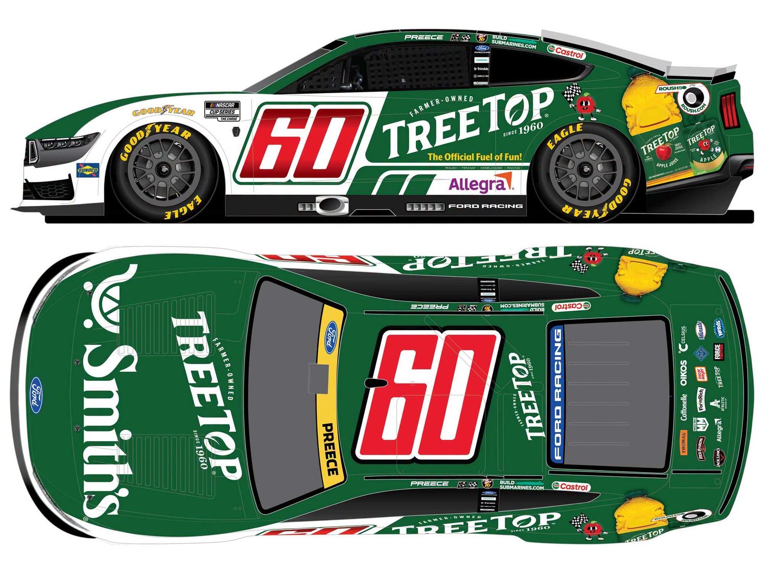PRE-ORDER - Ryan Preece 2026 Smith's/Tree Top 1:24 Elite FOIL Numbers Nascar Diecast