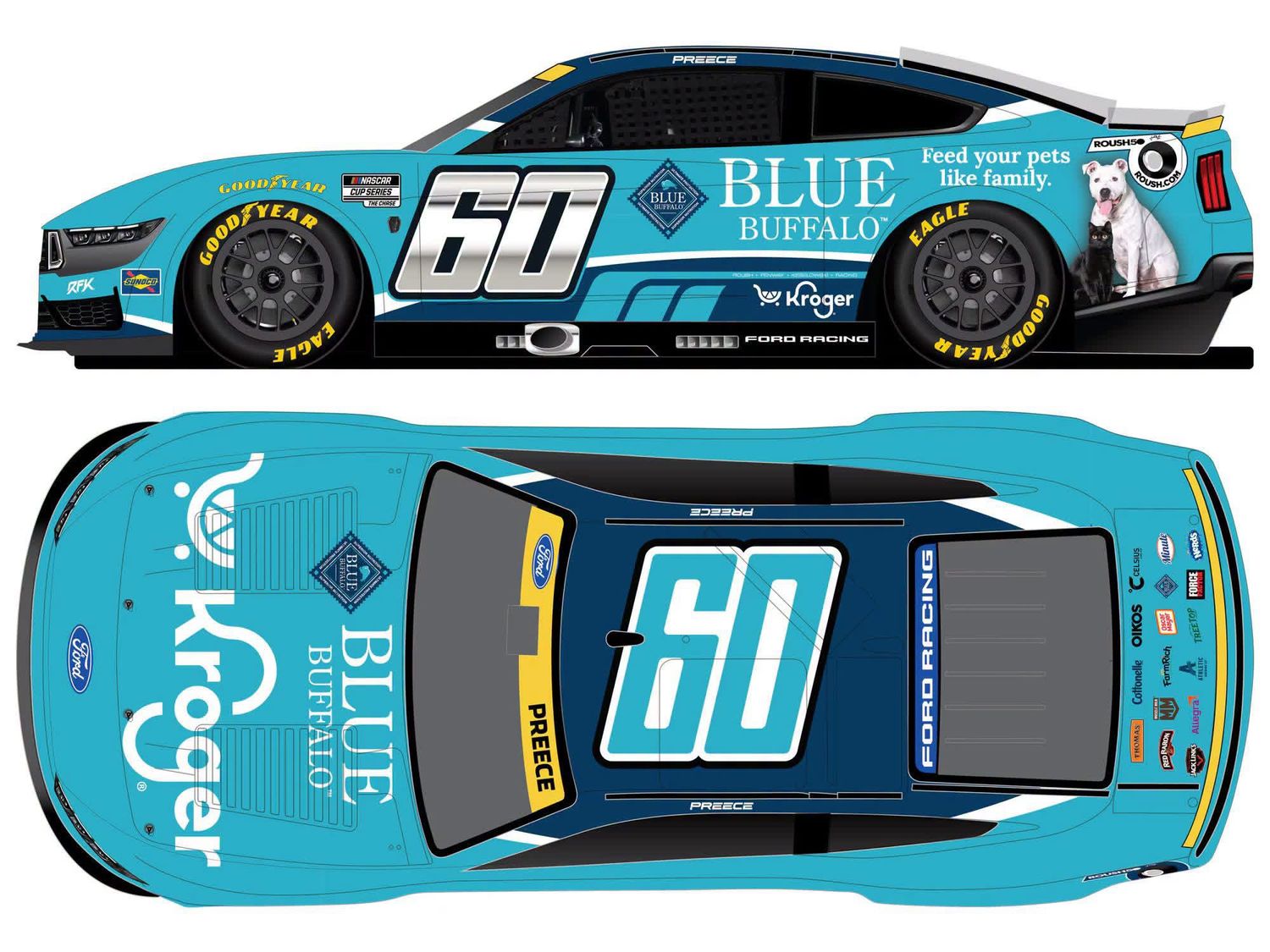 PRE-ORDER - Ryan Preece 2026 Kroger/Blue Buffalo 1:24 Elite FOIL Numbers Nascar Diecast