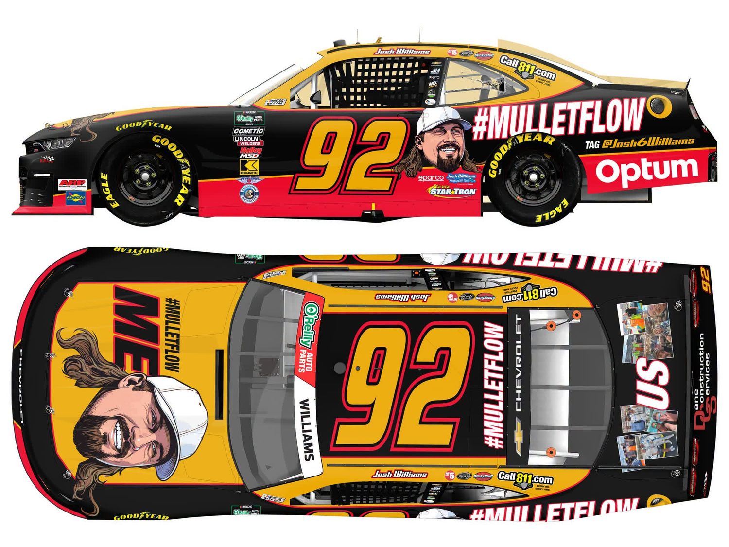 PRE-ORDER - Josh Williams 2026 MulletFlow 1:24 Nascar Diecast - O'Reilly Auto Parts Series