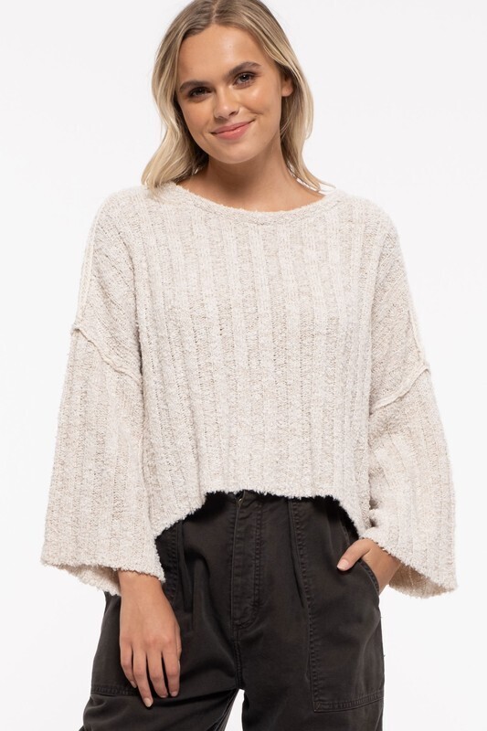 Bonnie Boxy Pullover Sweater ~ Oatmeal