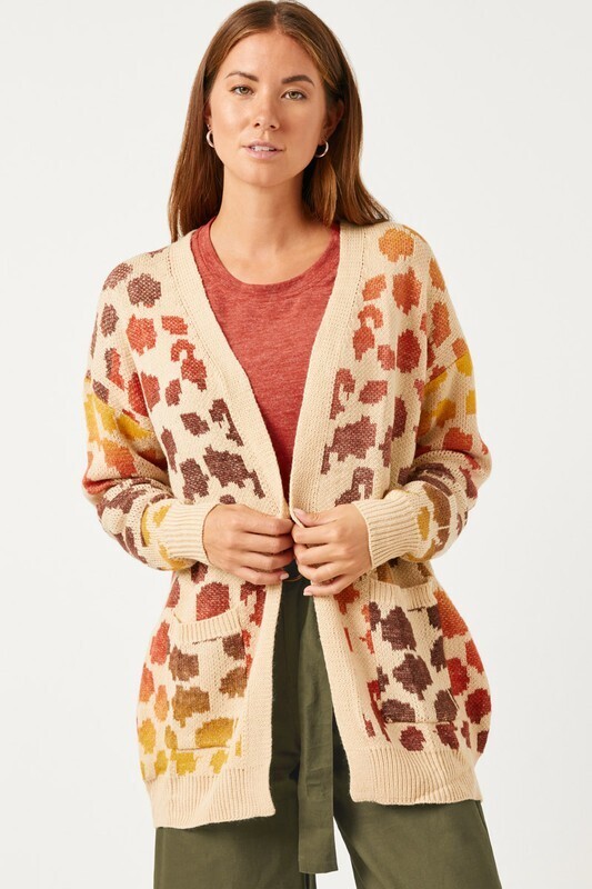 Mindy Multi Colored Leopard Cardigan ~ Taupe