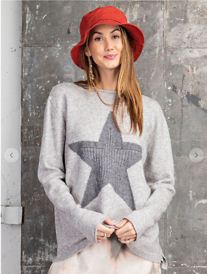 Amber Star Sweater ~ Heather Grey