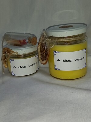 Velas limón tintadas.