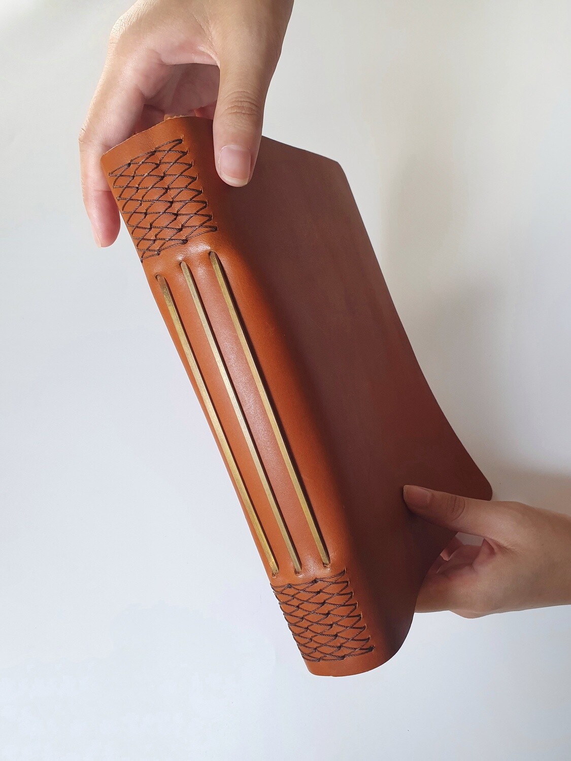 Triple Binder Leather Cover (Refillable Unbound Sketchbook / Journal / Notebook) - standard A4 paper inserts