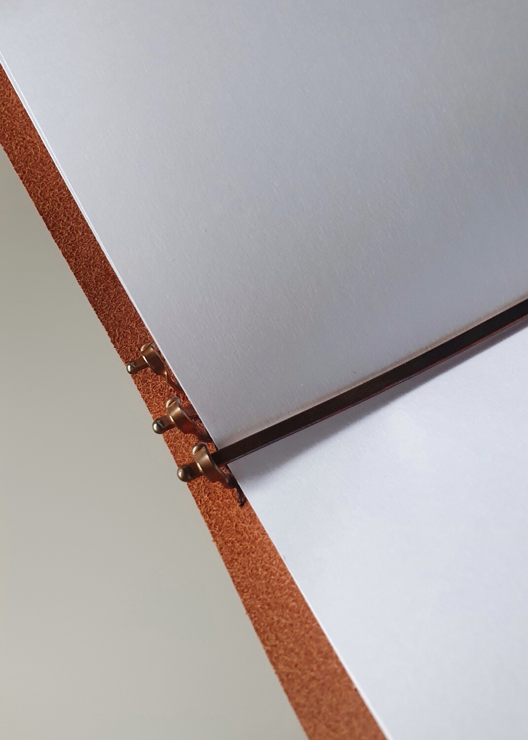 Triple Binder Leather Cover (Refillable Unbound Sketchbook / Journal / Notebook) - standard A4 paper inserts