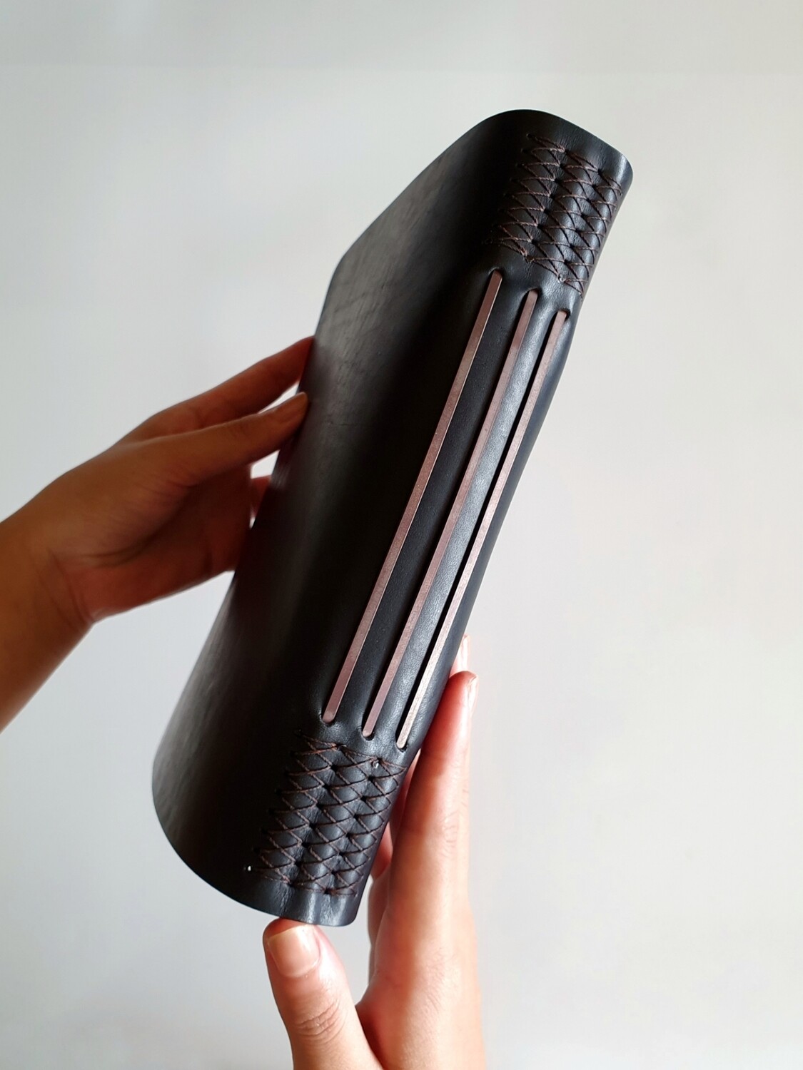 Triple Binder Leather Cover (Refillable Unbound Sketchbook / Journal / Notebook) - standard A4 paper inserts