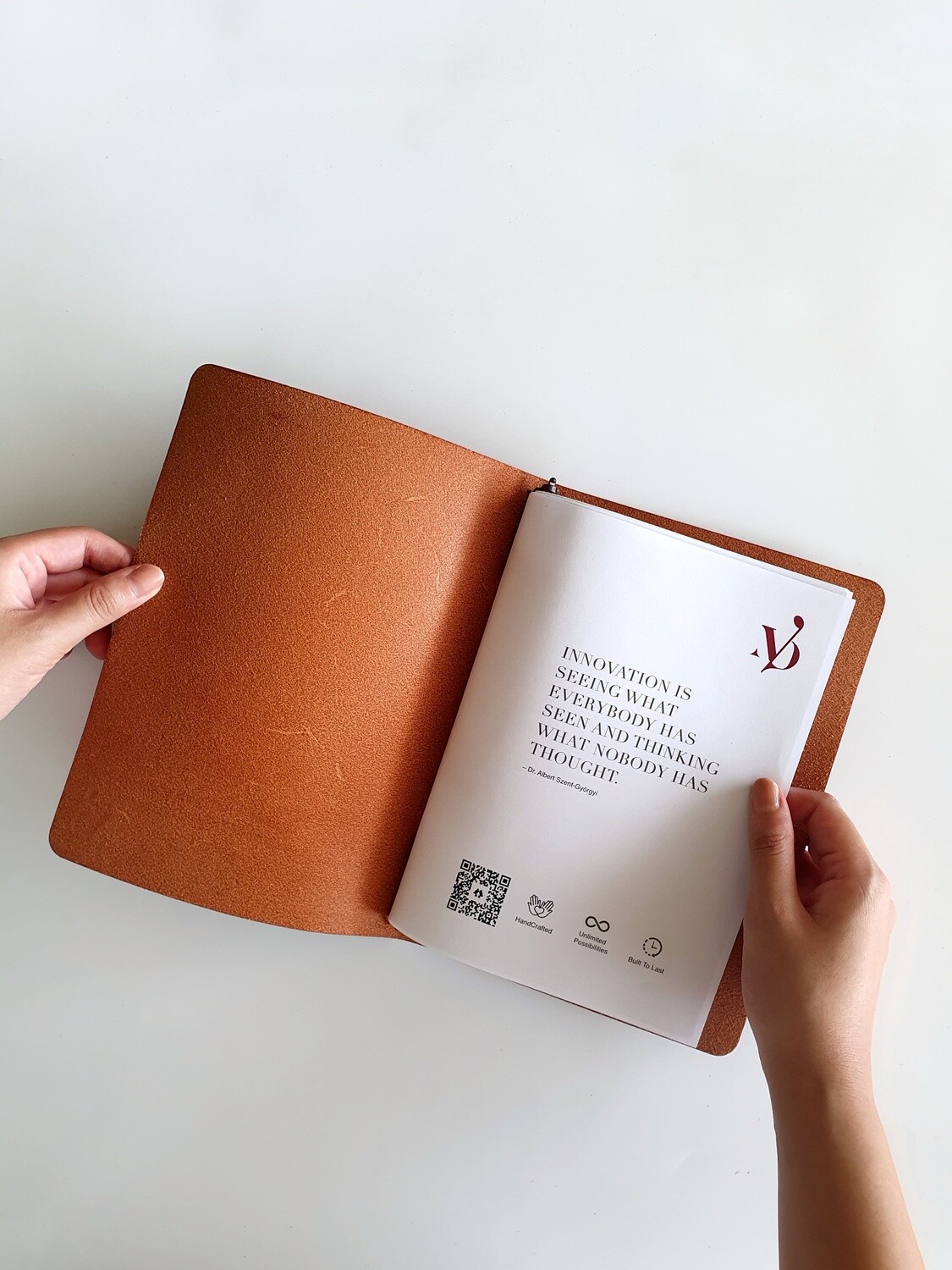 Single Binder Leather Cover (Refillable Unbound Sketchbook / Journal / Notebook) - standard A4 paper inserts