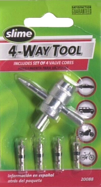 Slime 4-way tool for valves 4pk