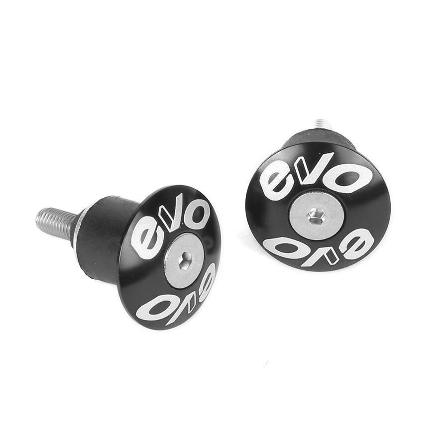 EVO Alloy Bicycle Handlebar End Plugs/Caps Black