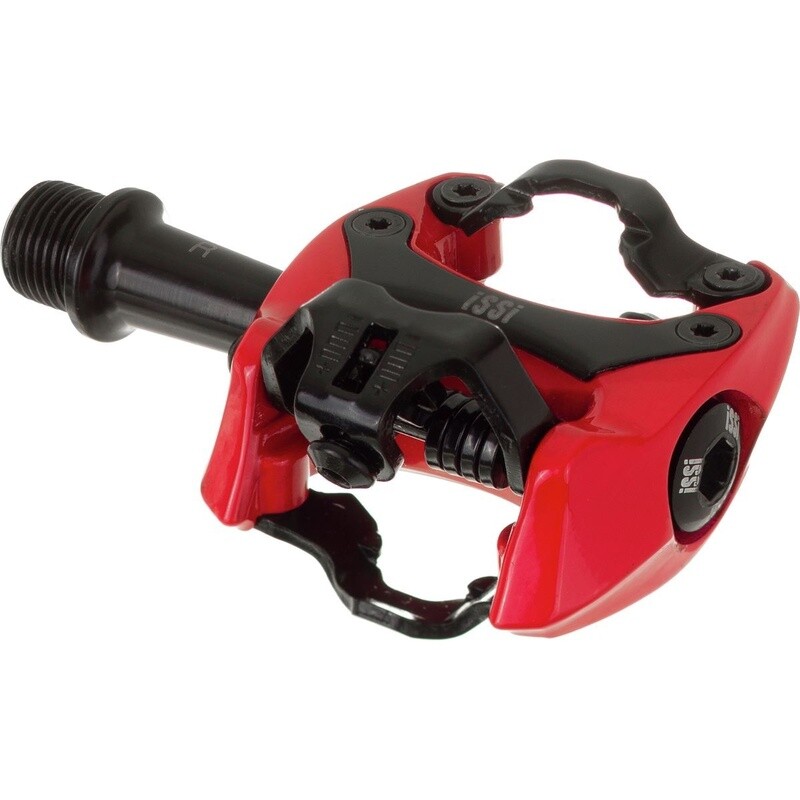 iSSi Flash II Pedals - Dual Sided Clipless, Aluminum, 9/16", New Red
