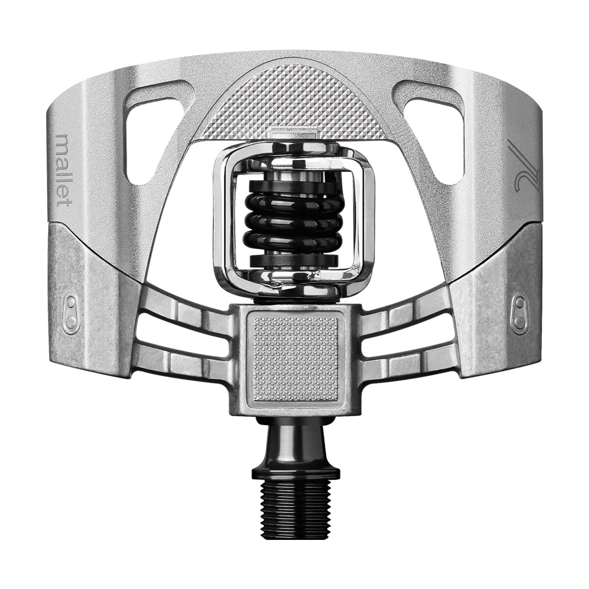 Crankbrothers Mallet 2 Pedals: Raw/Silver with Black Spring