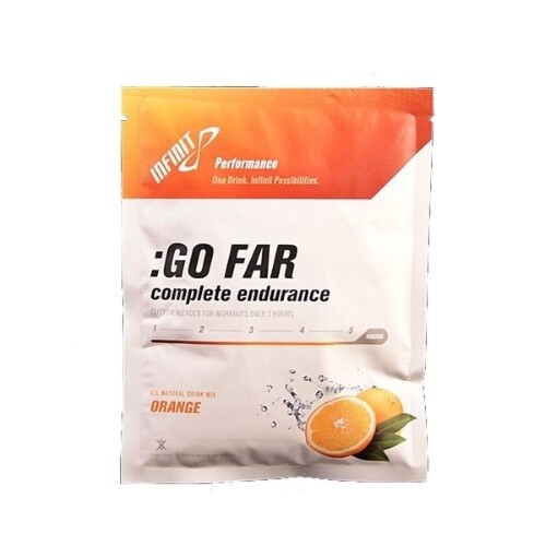 Infinit Nutrition Go Far Energy Drink Mix: Orange Single Serving Packets of 2.7oz / 77g