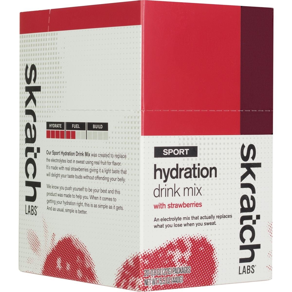 Skratch Labs Sport Hydration Drink Mix: Strawberries Box of 20 MSKRATCH10
