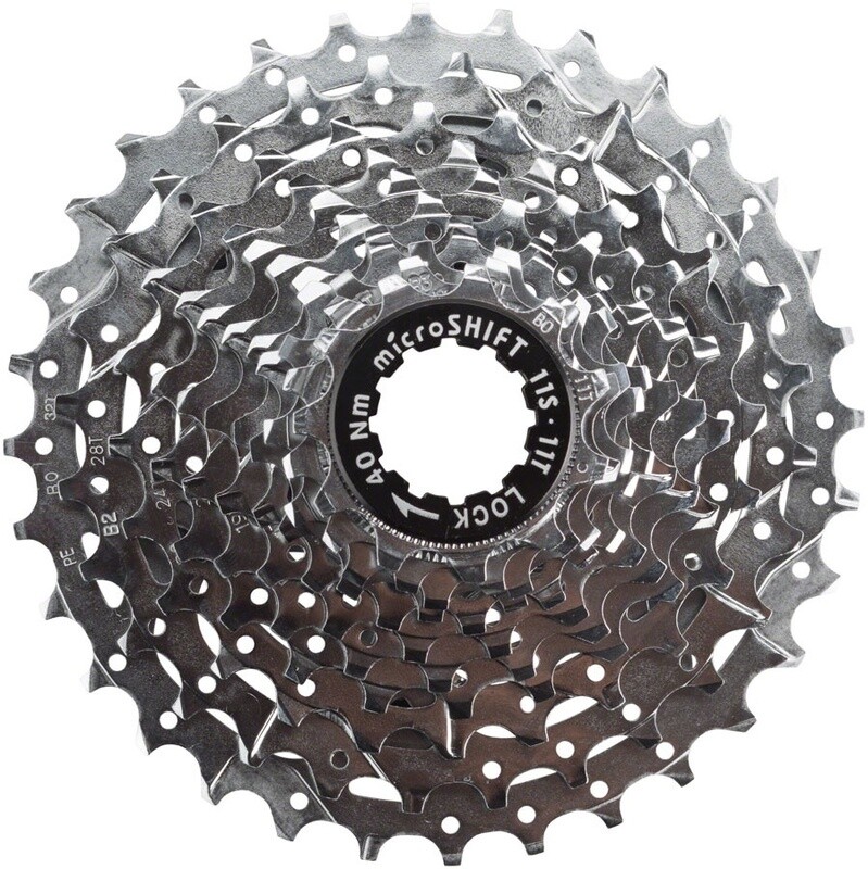 microSHIFT H11 Cassette - 11 Speed, 11-32t, Silver, Chrome Plated 