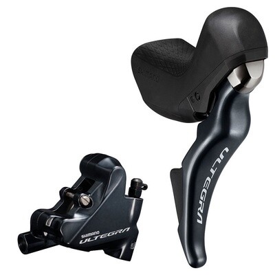 DISC BRAKE ASSEMBLED SET/J-kit DIRECT,ST-R8025(R), BR-R8070(R), RESIN(W/FIN), 1700MM HOSE(SM-BH90 BLACK)