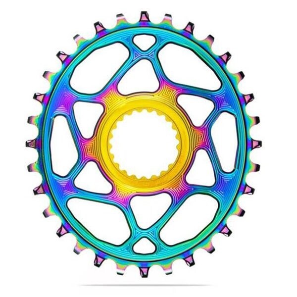 BLACK ABSOLUT OVAL RAINBOW CHAINRING 32T