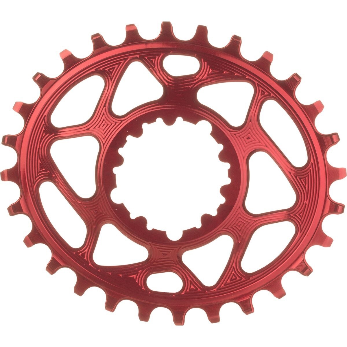 absoluteBLACK Oval Narrow-Wide Direct Mount Chainring - 34t, SRAM 3-Bolt Direct Mount, 6mm Offset, Red