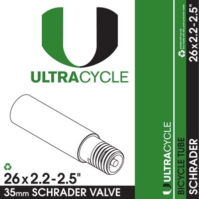 ULTRACYCLE SCHRADER VALVE TUBES,  26'' x 2.2-2.5''