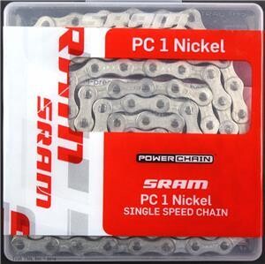SRAM PC-1 Chain - Single Speed 1/2&quot; x 1/8&quot;, 114 Links, Silver