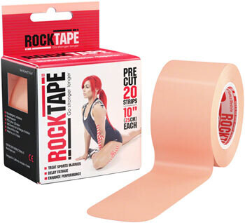 RockTape Standard Precut Kinesiology Tape - Roll of 20 Strips, Beige