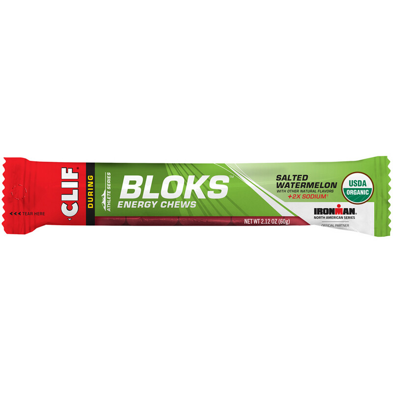 CLIF BLOKS - Energy Chews - Salted Watermelon -Non-GMO - Plant Based Food - Fast Fuel for Cycling and Running -Workout Snack 2.1 Ounce Packet
