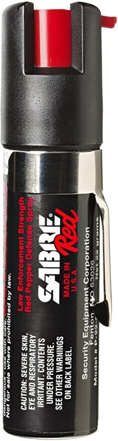 Sabre Red Pepper Spray – Police STRENGTH – Tamaño Compacto con clip Max 35 Disparos