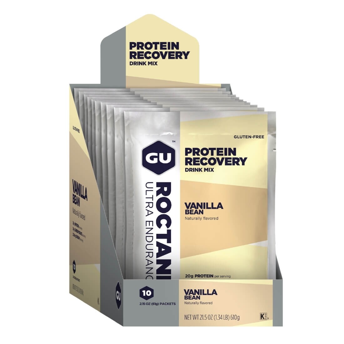 GU Roctane Recovery Drink Mix: Vanilla Bean, 2.15oz, 67g Pack