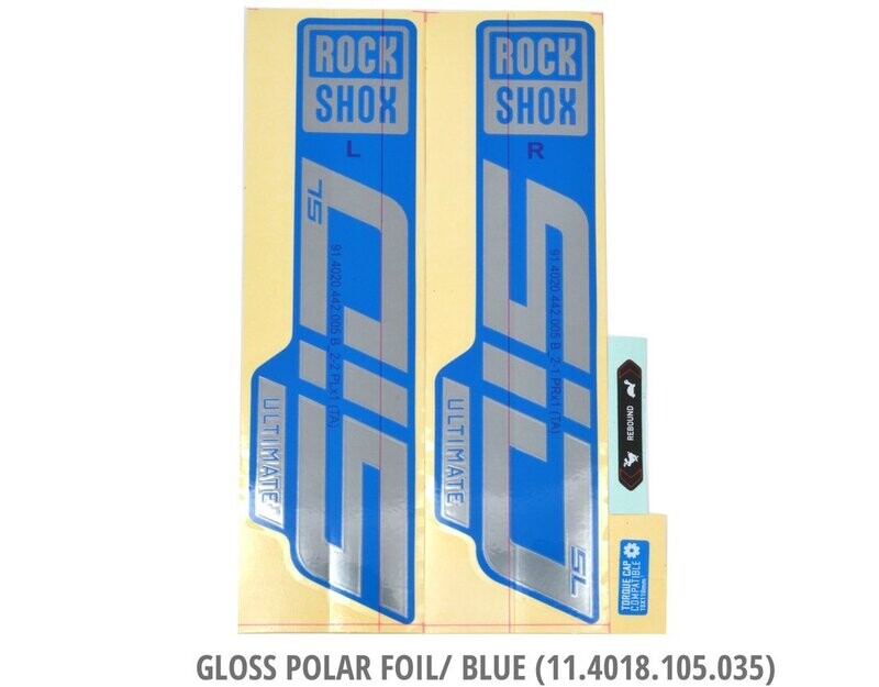 RockShox, SID SL Ultimate Decal Kit, Gloss Polar for Blue Lowers