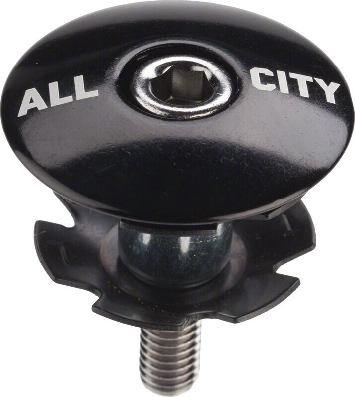 All-City Top Cap Black 1-1/8&quot;