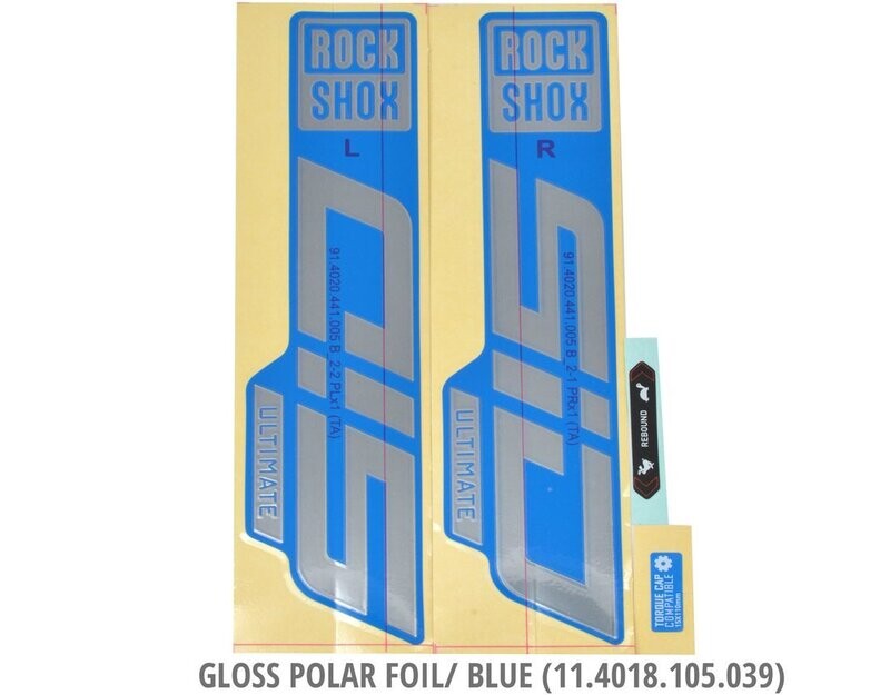 RockShox, SID 35 Ultimate Decal Kit, Gloss Polar for Blue Lowers