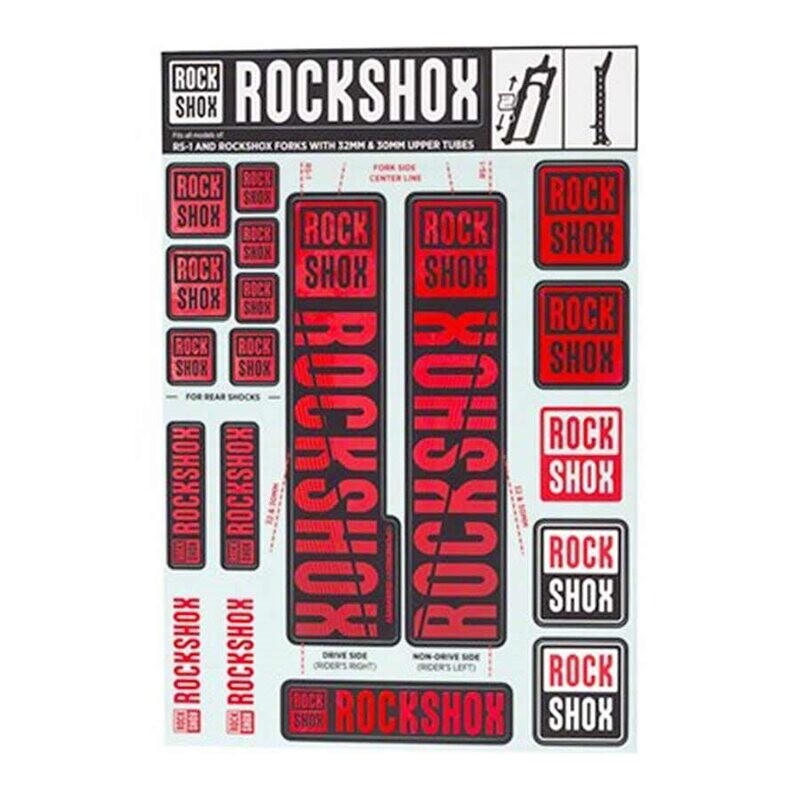 RockShox, 30/32mm Decal Kit, Red, Kit