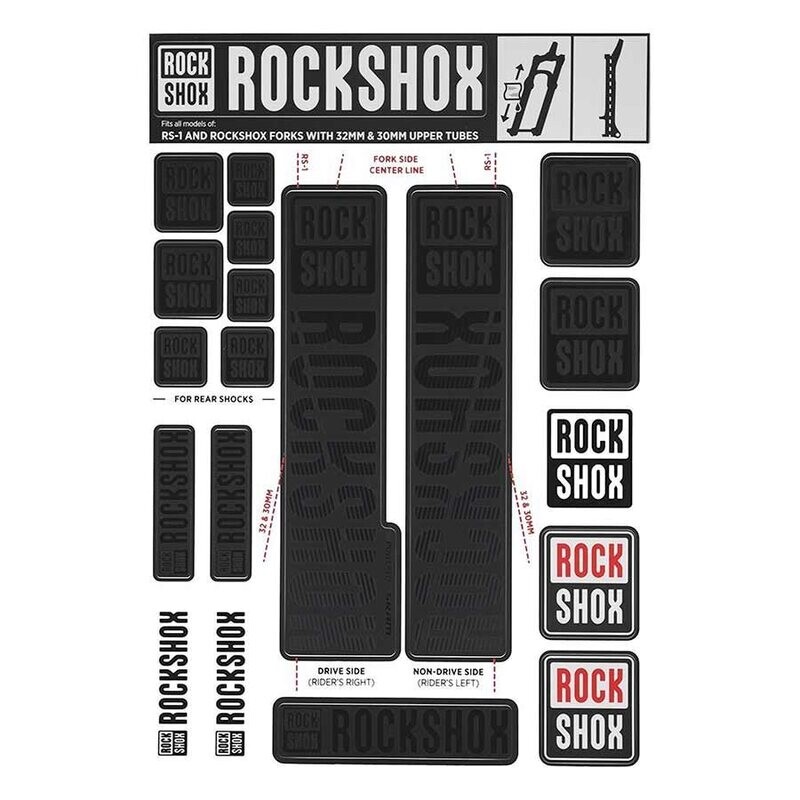 RockShox, 30/32mm Decal Kit, Stealth, Kit