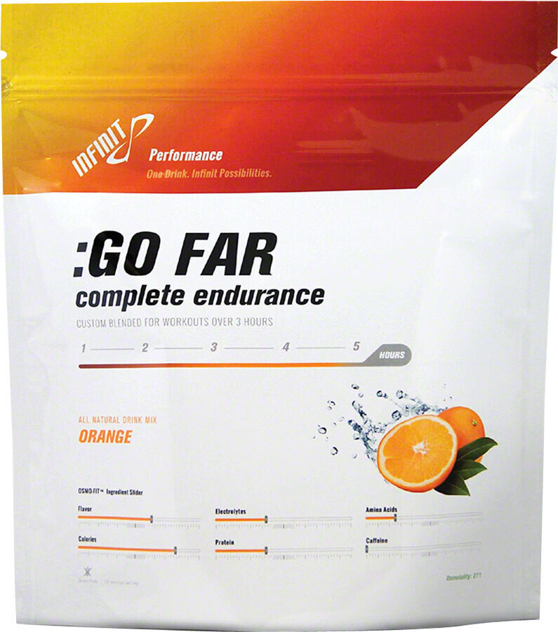 Infinit Nutrition Go Far Energy Drink Mix: Orange Flavor of 18 Serving Bag